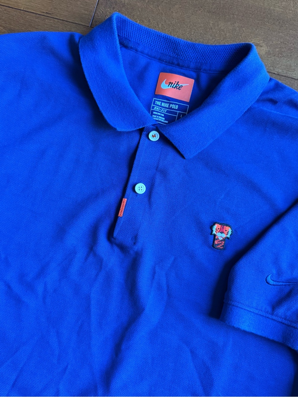 Nike Golf Tiger Woods Frank Masters Royal Blue Polo Dri Fit - L